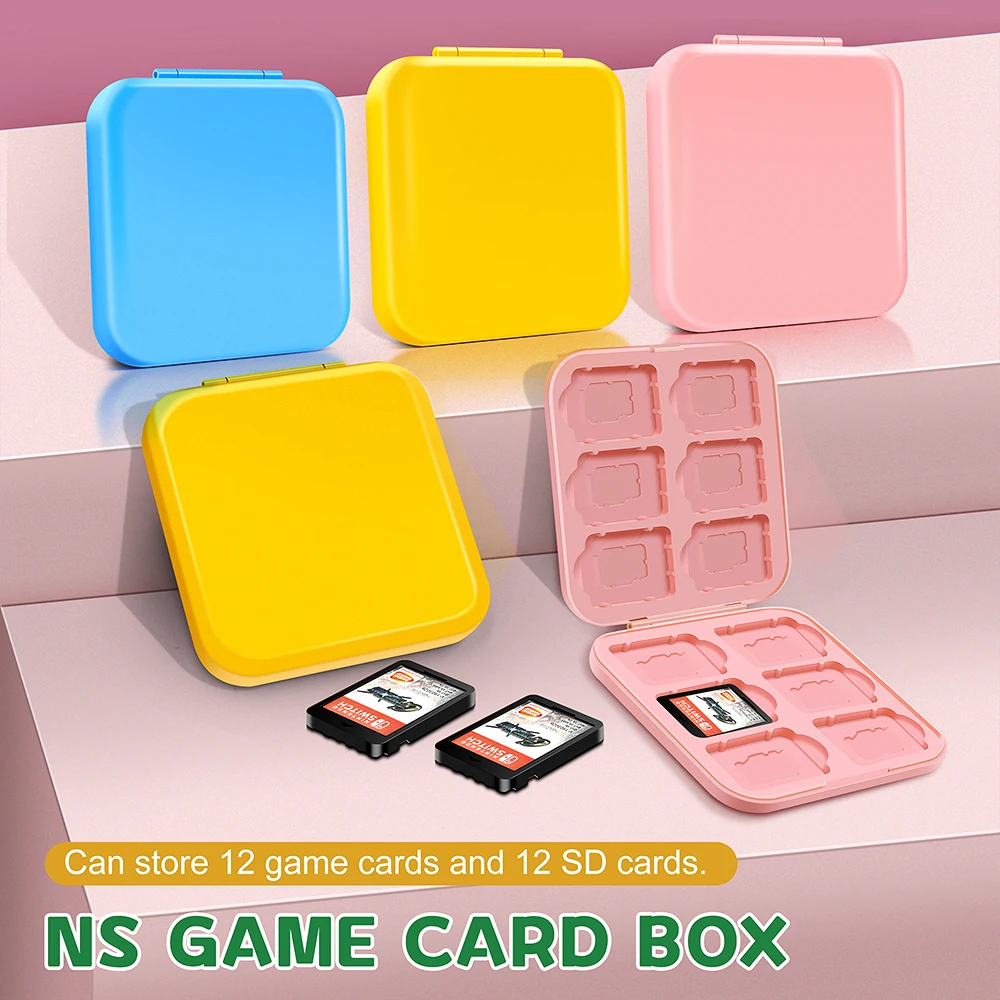 Caja de almacenamiento de tarjetas de juego Nintend Switch, carcasa dura colorida con 24 ranuras para cartuchos para accesorios de Nintendo Switch Lite