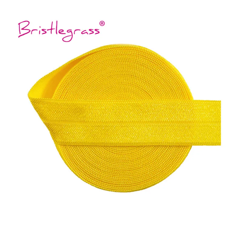 BRISTLEGRASS 2 5 10 Yard 3/4" 20mm Solid Shiny FOE Falten über elastisches Spandex-Satinband Haargummi Stirnband Kleid Nähen Spitzenbesatz