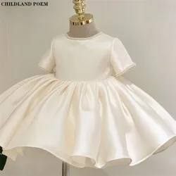 Baby Girls Dress For Party And Wedding Pearl 1st Birthday Dress For Baby Girl Tulle Princess Baby Baptism Dress Christening Gown