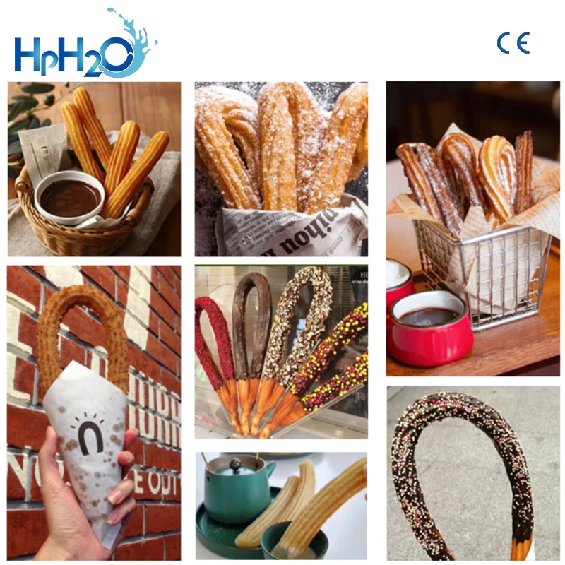 Commercial CE ได้รับการอนุมัติ Churros อุปกรณ์เบเกอรี่ Commercial เครื่องทำวาฟเฟิลสเปน Churros วาฟเฟิลกรวยเครื่องวาฟเฟิลเหล็กแผ่น