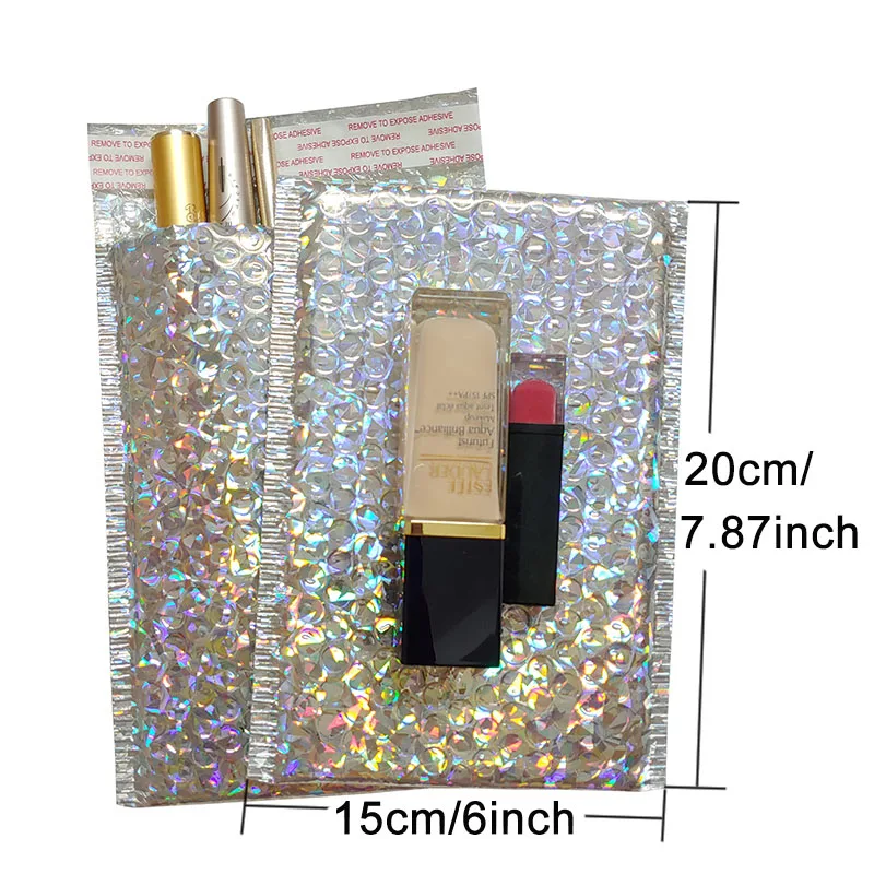 10PCS Colorful Metallic Makeup Gift Bags Glamour Colorful Packaging Bubble Mailer Shpping Bags Postal Mailers Bubble Mailers