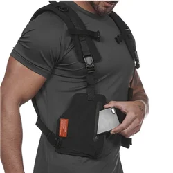 Chaleco de aparejo de pecho táctico militar para hombres, ropa de calle, Hip Hop, correr, ciclismo, arnés, deportes al aire libre, paquete de cintura, bolsa de pecho