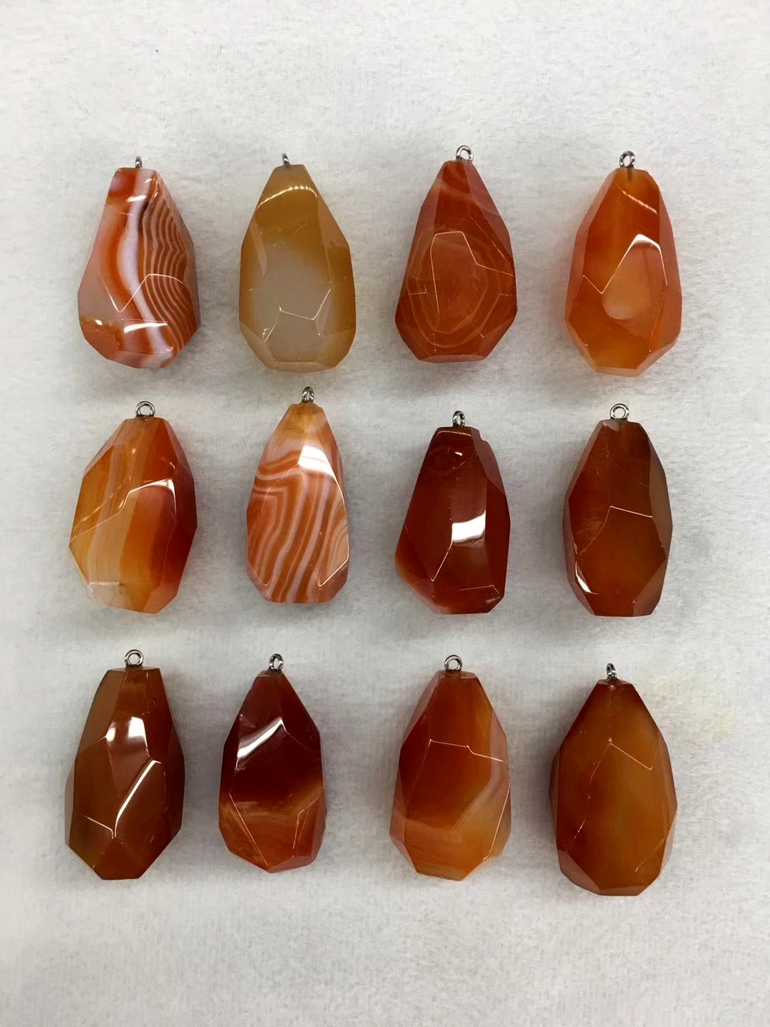 

Wholesale 5pcs/pack Faceted Red Carnelian Agates Bead Pendant,Natural Stone Pendant fit Jewelry