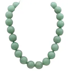 wholesale green jade necklace round 16/18/20mm 17inch FPPJ nature beads