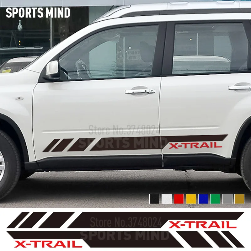 1 Pair For Nissan X-trail T30 T31 T32 Xtrail Nismo Accessories Car Door Side Stripe Car Sticker Decal Automobiles Car Styling