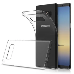 Clear Mobile Phone TPU Cases for Samsung Galaxy Note 8 Transparent Soft Silicone 360 Protective GalaxyNote8 Note8 Back Cover Gel