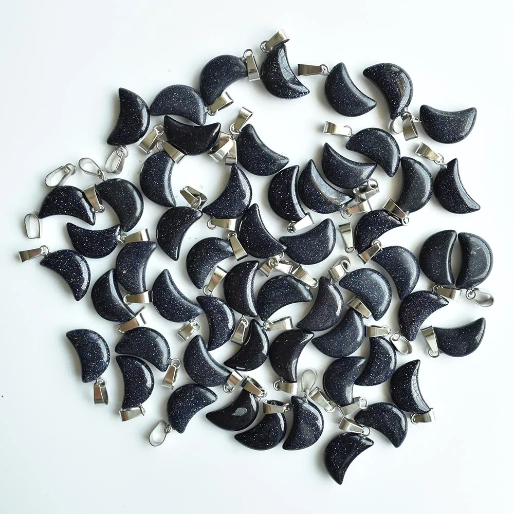 Hochwertige, sortierte Anhänger in Halbmondform aus Naturstein für die Herstellung von DIY-Schmuck. Großhandel 50 Stück/Los kostenlos. – Detail 6