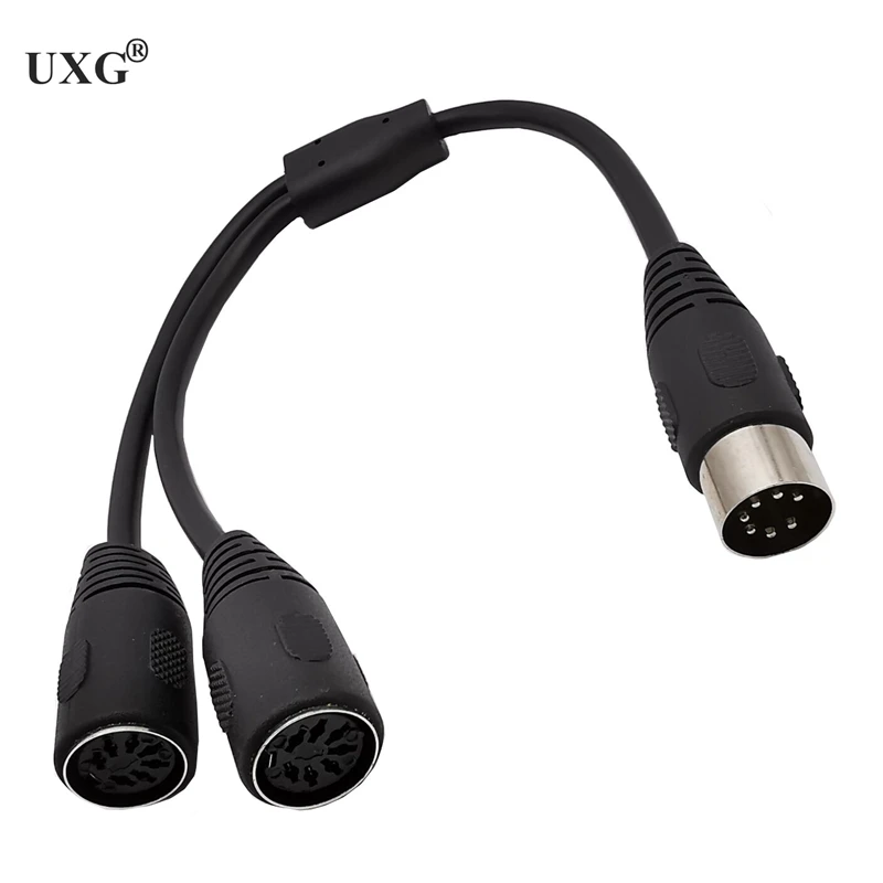 

DIN 7-Pin MIDI Cable Splitter Y Adapter 7-Pin Male to 2 Female Cable 30cm/0.3m