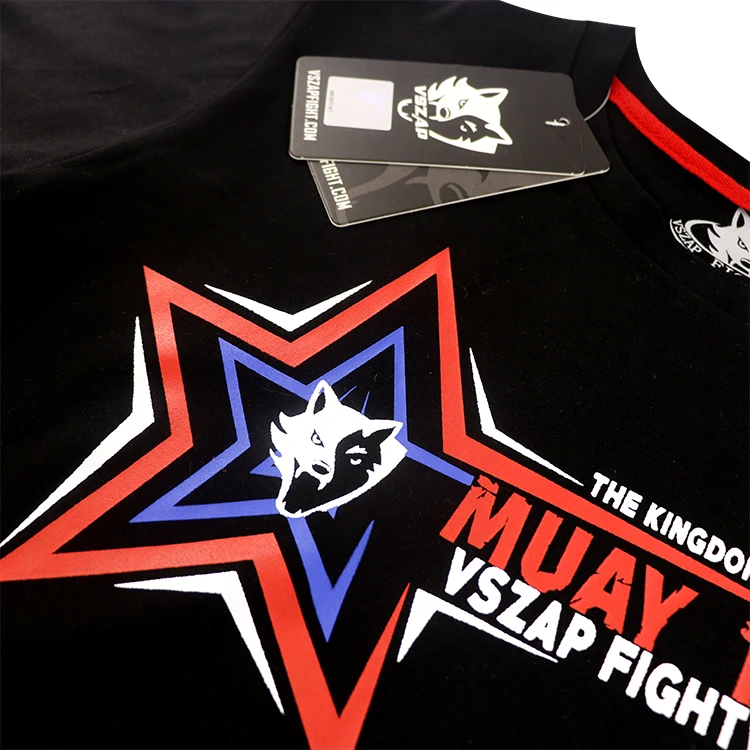 Vszap-męska koszulka sportowa Muay Thai, koszulka do biegania, siłownia Fitness, koszulki treningowe MMA, odzież sportowa typu Dry Fit, boks