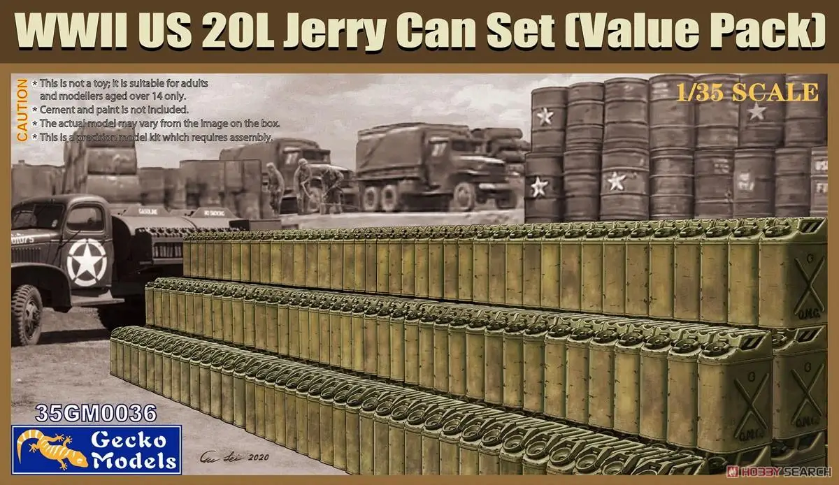 

Gecko Models 35GM0036 1:35 WWII US 20L Jerry Can Set Value Pack