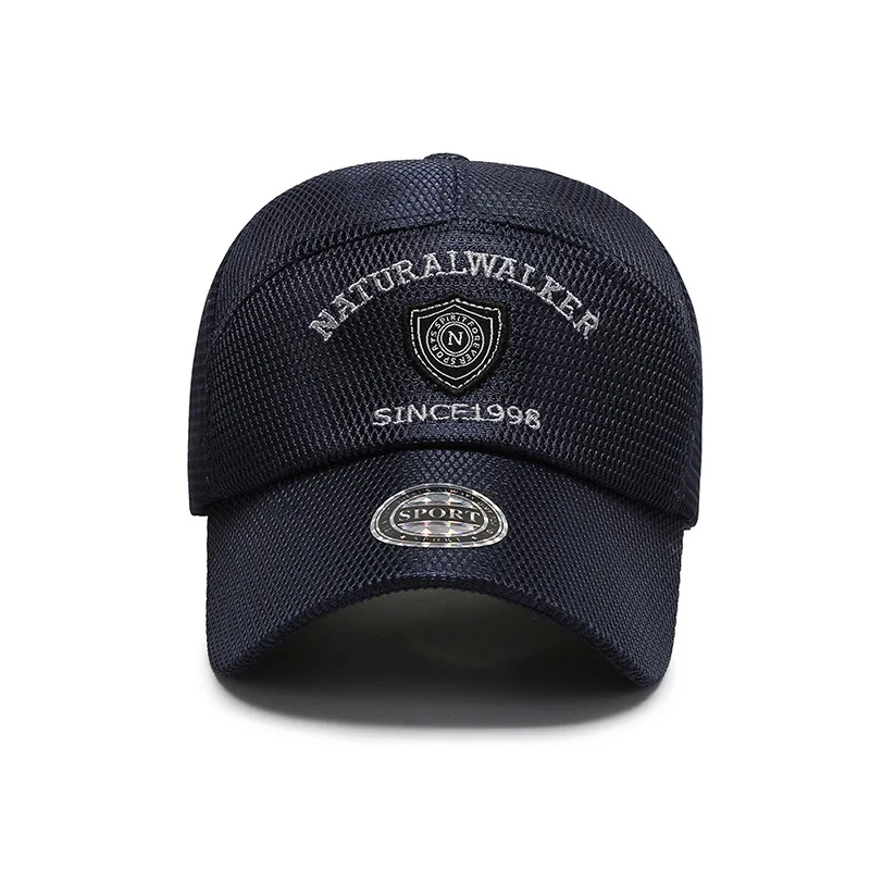 Casquette de baseball pour homme, maille à séchage rapide, protection solaire, chapeau de broderie, respirant, extérieur, camionneur, été, 2021