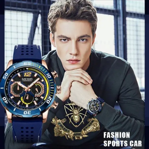 

MEGIR 2109 Fashion Casual Men Watch Luxury Brand Chronograph Military Quartz Clocks Luminous Relogio Masculino Men's Watches