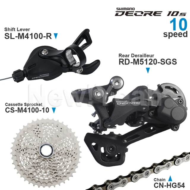 SHIMANO DEORE M4100 10-biegowa grupa biegów M4100 Przerzutka kasety i przerzutka tylna M4120 / M5120 HG54 Łańcuch Oryginalna część