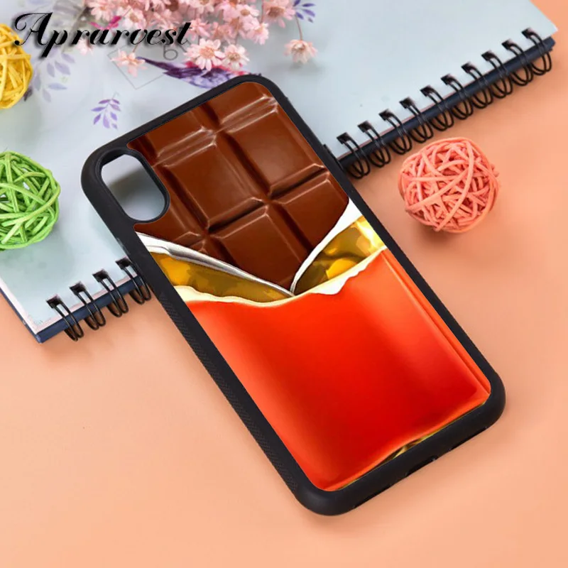 Aprarvest Chocolate Stick Silicone Rubber Phone Case Cover For iPhone 6 6S 7 8 PLUS X XS XR 11 12 MINI PRO MAX