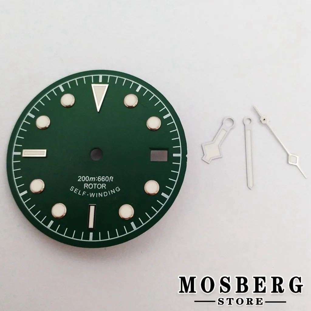 30.5mm Sterile Luminous Watch Dial Watch Hands With Date Window For NH35 NH36 ETA2824 2836 Miyota8215 8205 821A DG2813 Movement