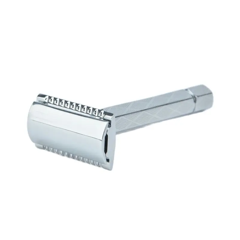 YAQI 12mm Chrome Color Hexahedral Aluminum Handle Mens Shaving Safety Razor