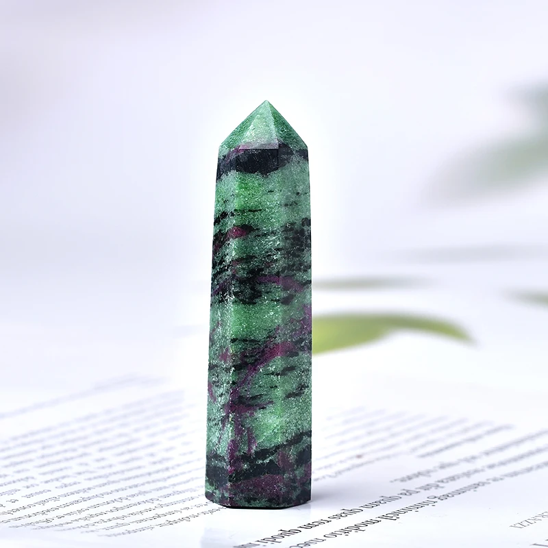 Natural Redgreen Treasure Quartz Stone Obelisk Wand natur crystal Rock Mineral Reiki Healing Energy Stone Decoration Collect