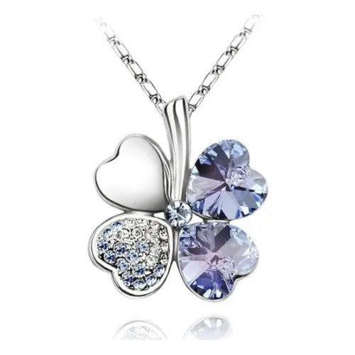 Chavin Crystal Cubic Zirconia Rhodium Cap. Clover Lady Necklace, Women 'S Accessories, Jewelry