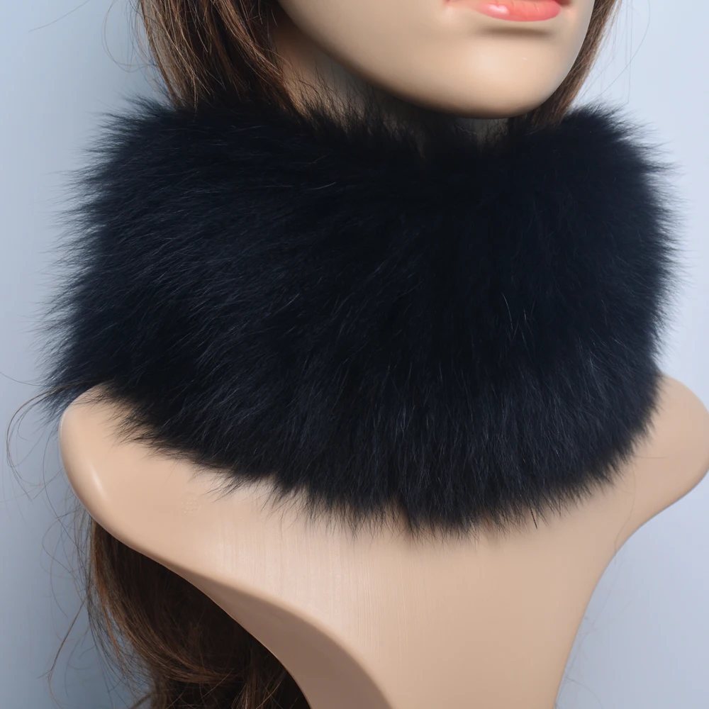 2024 Brand Women Real Fox Fur Scarf Girls Warm Soft Knitted Good Elastic Real Fox Fur Headband Natural Fox Fur Ring Scarves