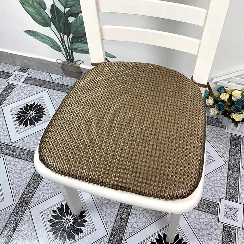 Ice silk Cushion Thickened Non-slip Cushion Horseshoe-shaped Chair Mat Summer Office Chair Mat Detachable Washable Seat Cushion