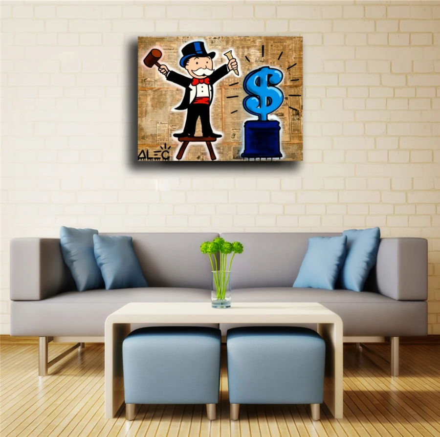 Alec Monopolys Sculpture Money HD Wall Art Canvas Poster Print Canvas Painting Decorative for Office Living Room Home Decor