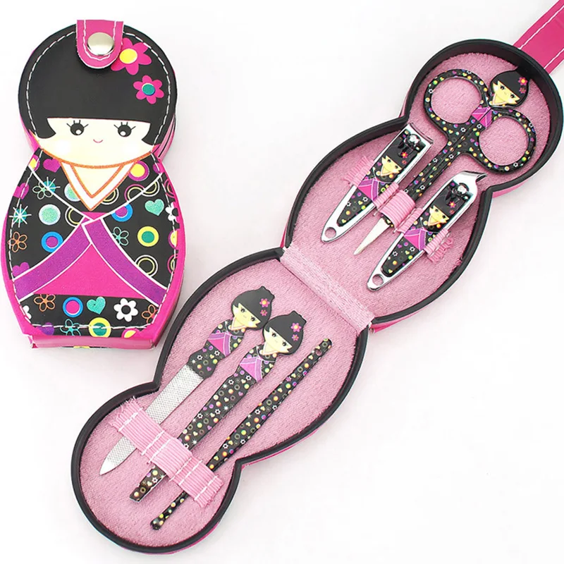 6pc/Set Manicure Nail Scissors Russian Doll Pedicure Nail Tool Travel Kit Clipper Care Clipper Grooming Portable Nail Tip Cutter