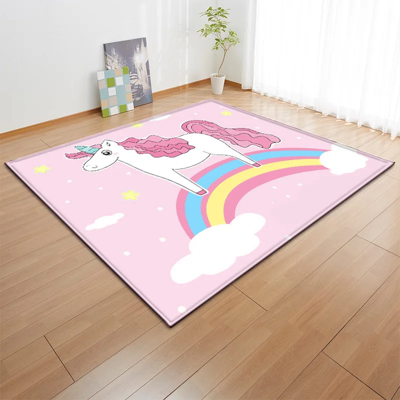 

unicorn patterns carpet Square Anti-Skid Area Floor Mat 3D Rug Non-slip Mat Dining Room Living Room Soft Bedroom Carpet style-03