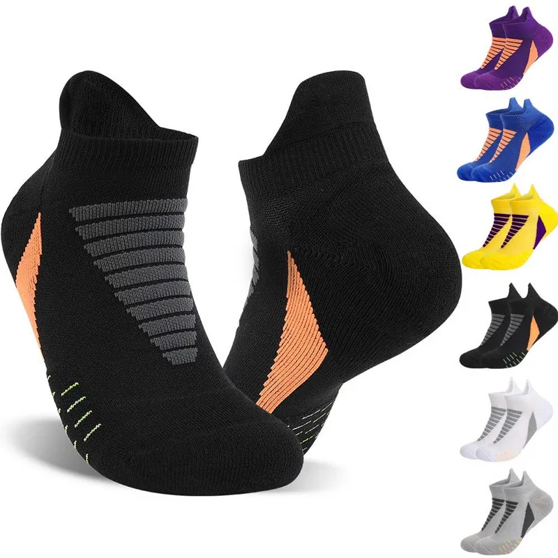 Professional Running Socks Summer Cotton Terry Socks Basketball Tennis Men Sports Thick Socks Shock Absorption Moisture Wicking