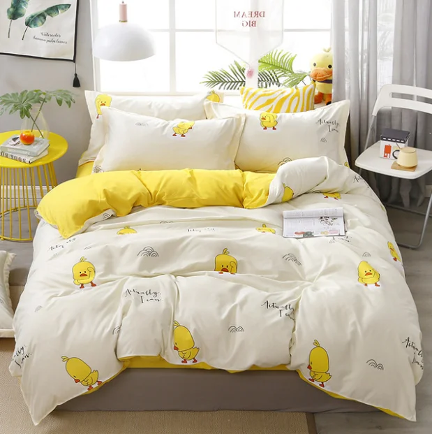 

New Home Textile Cartoon Printed 3/4pcs Bedding Sets Children's Beddingset Bed Linen Duvet Cover Bed Sheet Pillowcase/bed Set