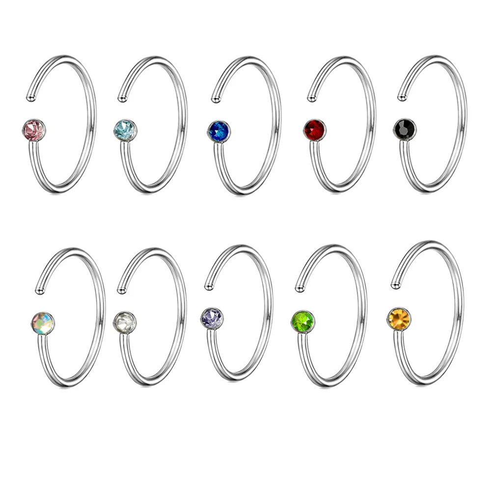 

Wholesales MiX Color NOse Hoop Rings Nose Piercing Segment Clicker Tragus Earrings Cartilage Helix Body Jewelry