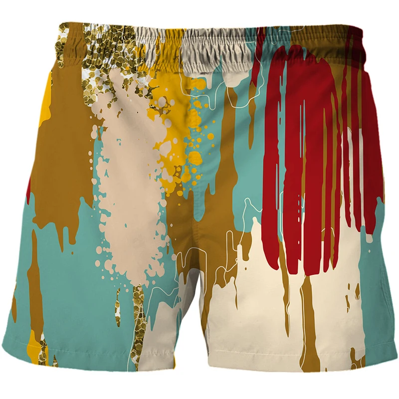 Men's Shorts Art graffiti 3D Print Men Custom Beach Short Swimming Trunks Male Swimsuit Men Fitness casual Pants Drop Shipping