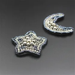 AHYONNIEX Promotion 1PC beads moon star patches applique sew on clothes shoes bags decoration DIY patch