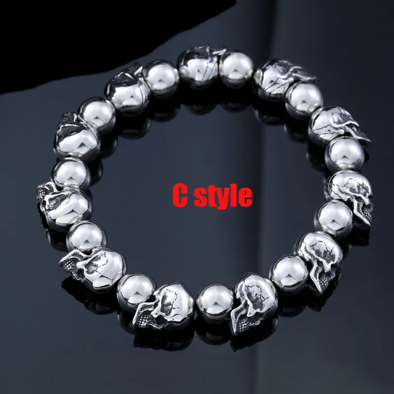 BEIER New Cool Punk Adjustable Skull Bracelet For Man 316 Stainless Steel Man\'s High Quality Jewelry BC8-027 Dropshipping