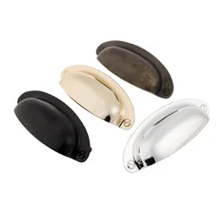 1set 108mm*40mm Shell Pull Handle Antique Bronze/Gold/Silver/Black Vintage Knob screw Furniture Hardware Cabinet Drawer Door