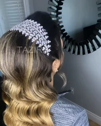 Sweet Cubic Zirconia Bride Headband CZ Wedding Bridal Tiaras and Crowns Zircon Party Prom Headpieces Hair Jewelry Accessories