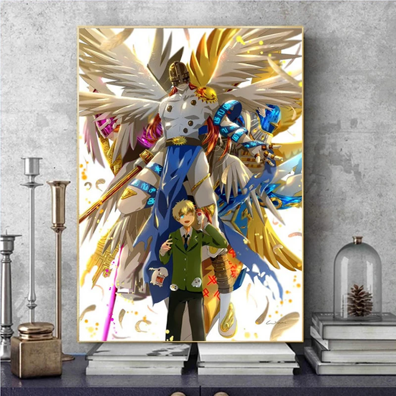 Classic Japanese Anime Digimon Adventure Canvas Painting Poster Print YagamiTaichi Agumon Pictures for Living Room Decor