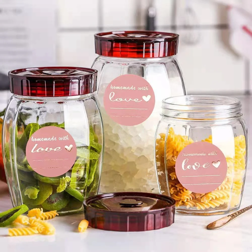 500 قطعة اليدوية مع الحب ملصقات الوردي الأزرق التسمية ملصقات الزفاف تسمية الطرف الديكور المغلف ختم القرطاسية ملصقات