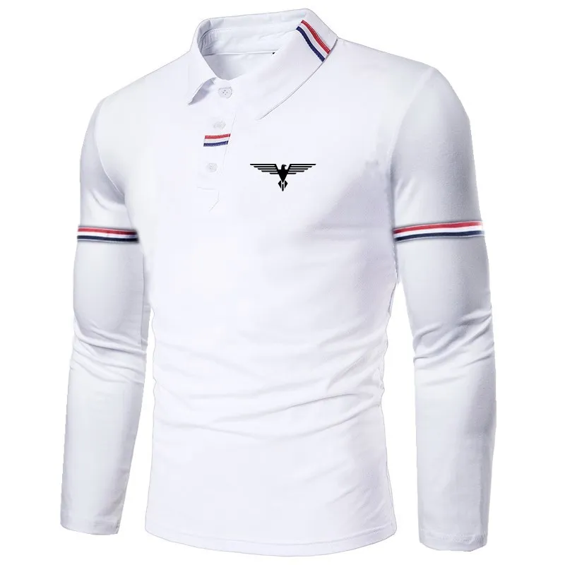 New fashion new men\'s long-sleeved casual polo shirt