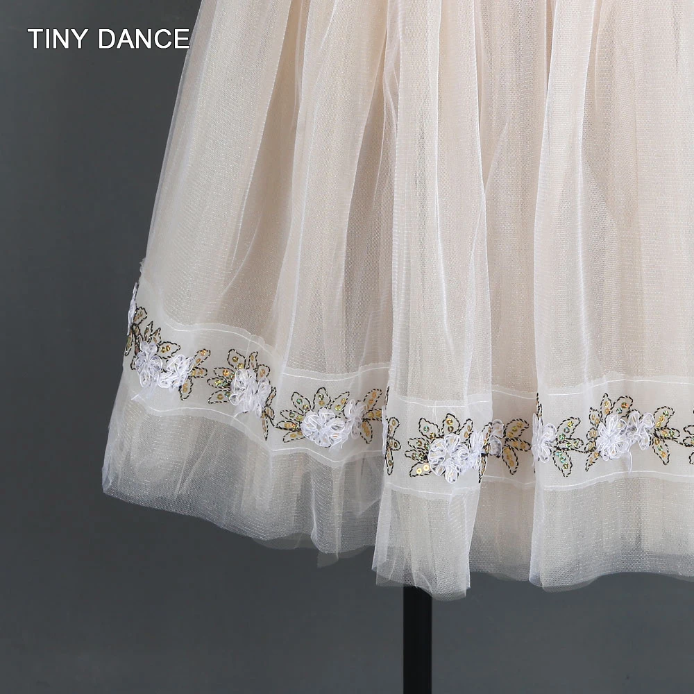 Avorio Romantico Lunghezza Balletto di Danza Tutu Tratto di Velluto Body Corpetto con Strato di Morbido Tulle Tutu Ballerina Vestito Da Ballo 20504