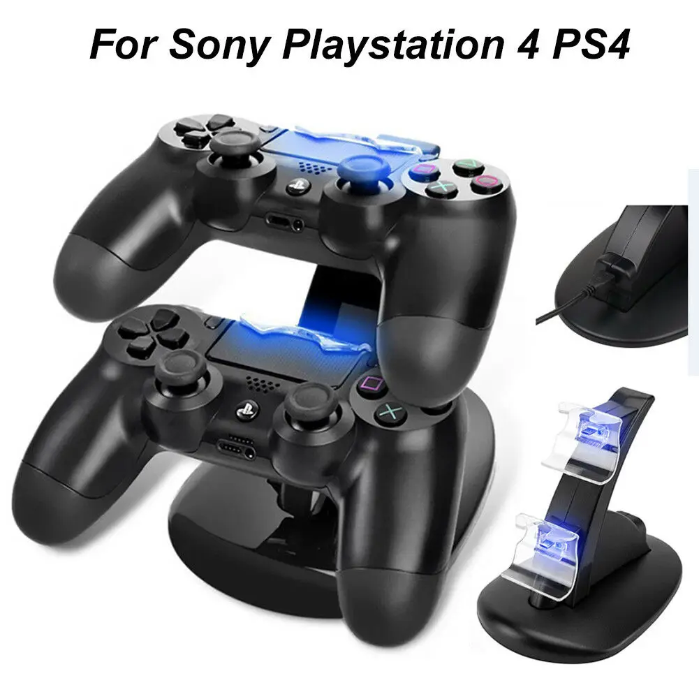 Dock per caricabatterie per controller Base per stazione di ricarica per PS4 doppia USB LED per controller Sony Playstation 4 PS4 / PS4 Pro /PS4 Slim