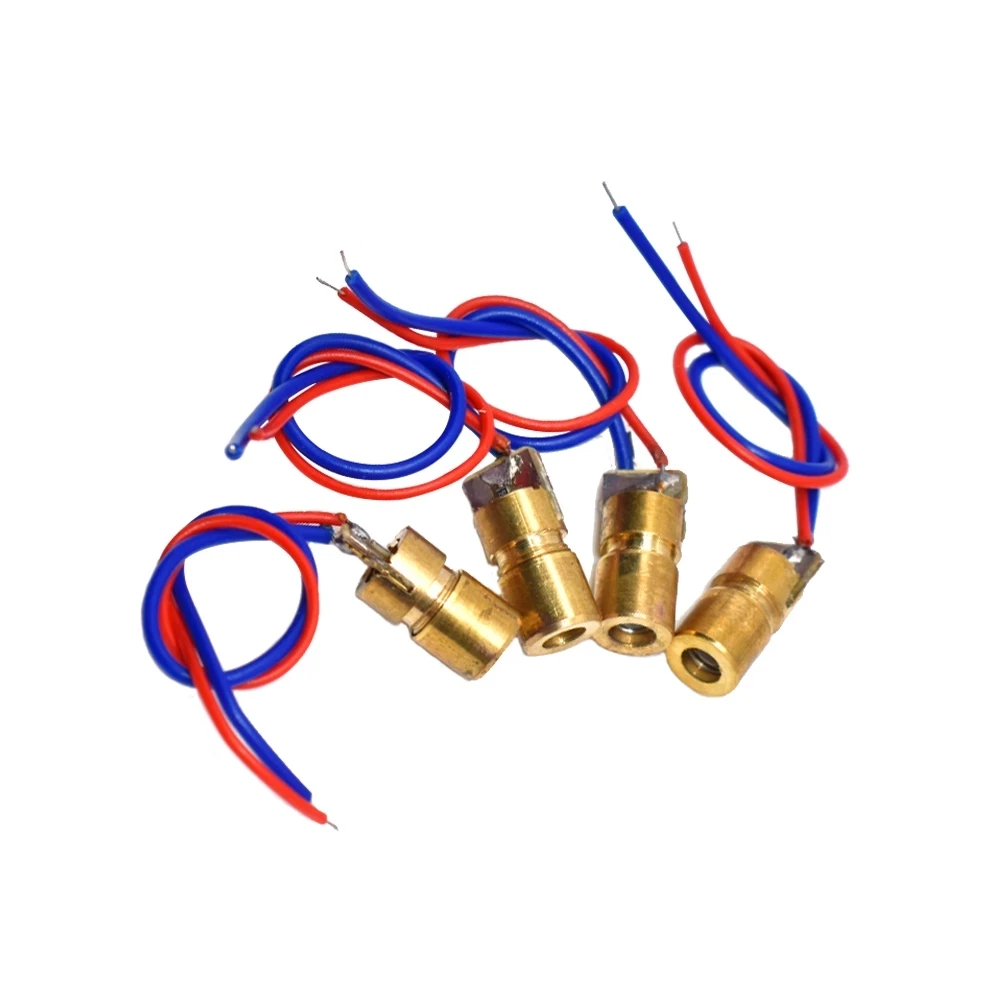 10PCS 5V 650nm 5mW Adjustable Laser Dot Diode Module Red Sight Copper Head Mini Laser Pointer