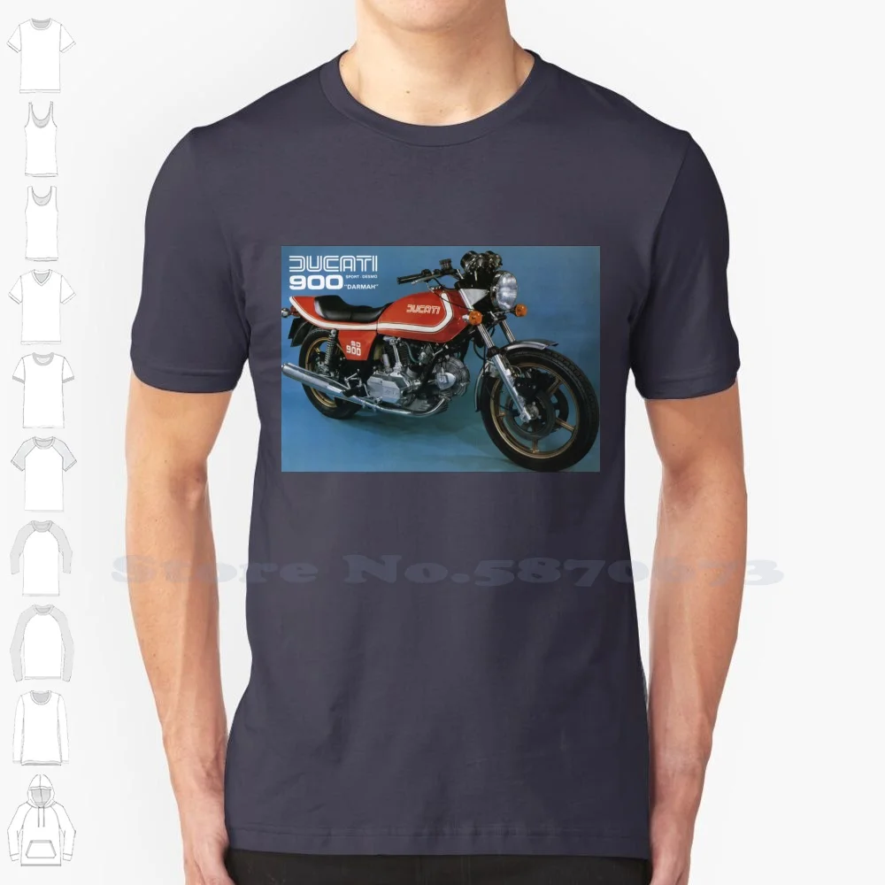 Retro Darmah Image 100% Cotton T-Shirt Sd900 Darmah Red Italian Motorcycle