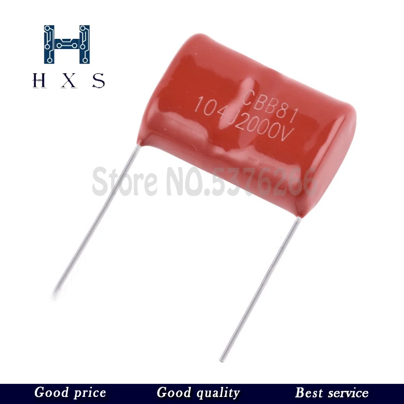 5PCS 0.1uF 2000V 2KV CBB 104 100NF Polypropylene film capacitor pitch 25mm CBB81 2000V104J-P25