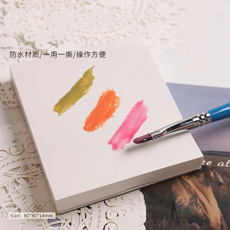 120PC/set nail gel palette art painting tool tearable waterproof glue book disposable color painting tinting paper glue paper