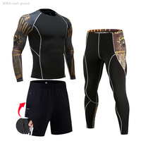 Compression Sportswear Thermal Underwear Set Men Winter Warm Fitness Base Layer Long Sleeve Rash Guard Male Bodybuilding Clothes