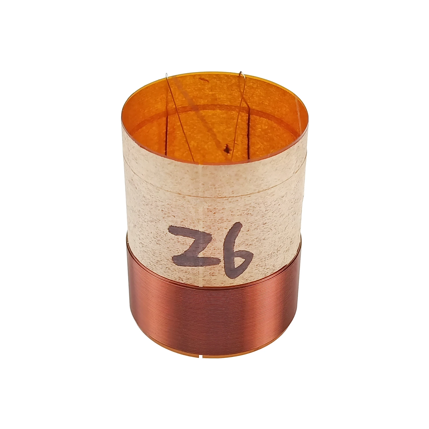 Shevchenko-piezas de reparación de bocina central de 26mm, bobina de voz de woofer, alambre de cobre redondo, anillo de bajo de dos capas de diámetro interior