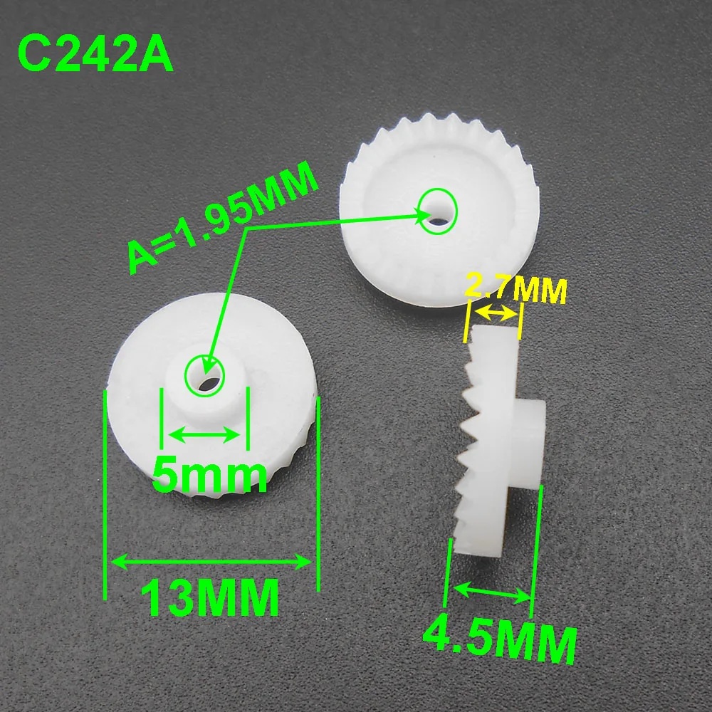 

1000Pcs 0.5M 24T Plastic Crown Gear 0.5 Modulus 24 Teeth Aperture 2mm 1.95mm Tight Distribution 4.5MM X 13MM Gears C242A New 504