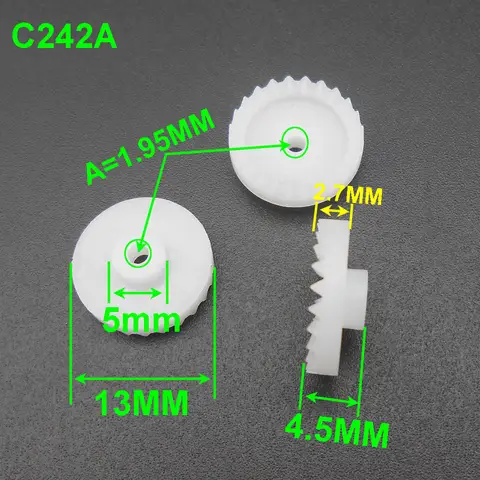 100Pcs/Lot 0.5M 24T Plastic Crown Gear 0.5 Modulus 24 Teeth Bore Aperture 2mm 1.95mm Tight Distribution 4.5MM X 13MM Gears C242A
