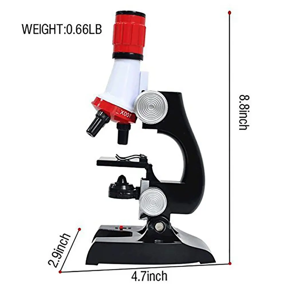 Microscope Kit Lab LED 1200X Home School Science Educational Toy Gift Refined Biological Microscope For Kids Child