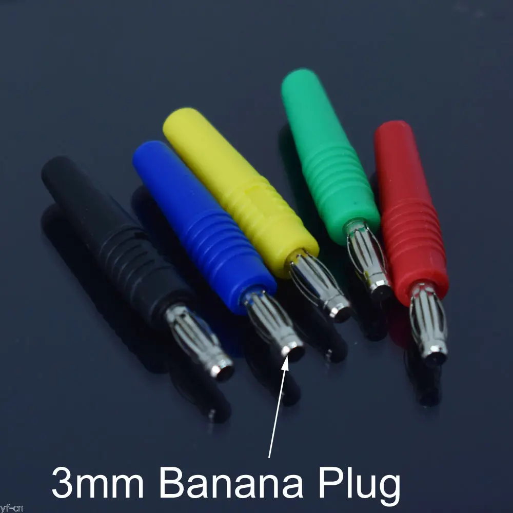 1 set 5 colors Nickel Plated Brass 3mm Banana Male Plug Test DIY Solder Connector